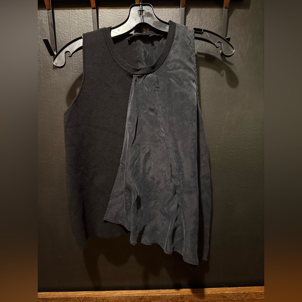 Zara Black and Gray Asymmetrical Tank Top